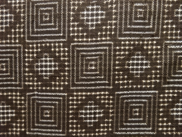 JAPANESE KIMONO / ANTIQUE HAORI / SILK / DORO OSHIMA TSUMUGI / WOVEN SQUARE